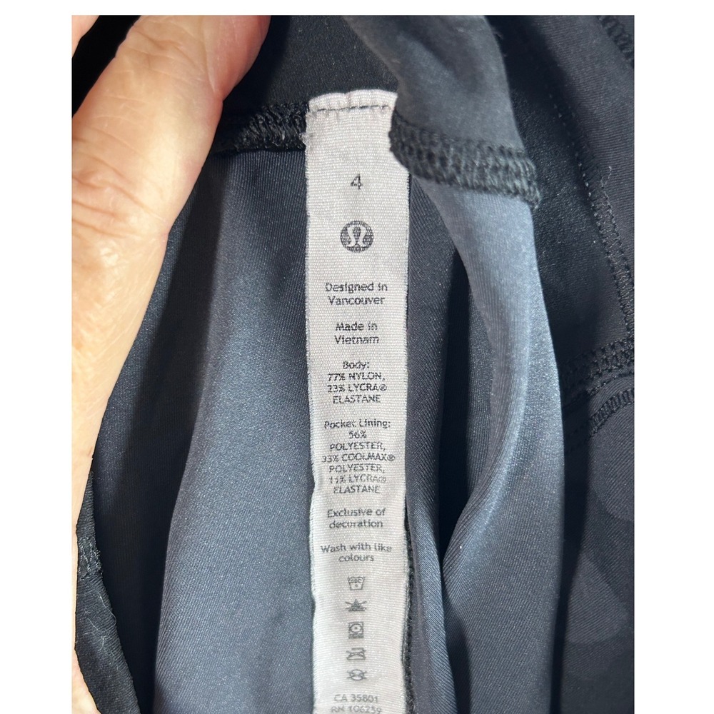 Lululemon Wunder Under High Rise Camo Leggings Women's Size 4 Black Grey - Picture 7 of 8